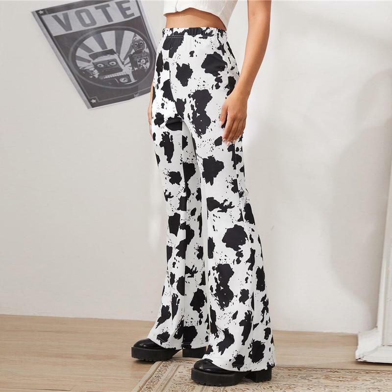 Y2K Grunge Cow Pants - Retro 90s Summer Outfit, Y2K Fashion, Pastel Goth, Hip Hop Style