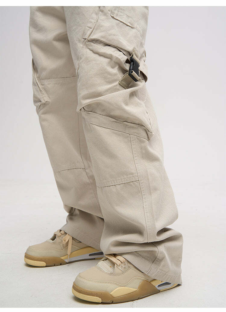 Y2K Grunge Crooked Pocket Cargo Pants - Retro 90s Fashion, Summer Y2K Outfits, Hip Hop Style
