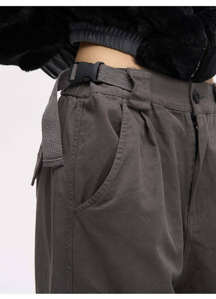 Y2K Grunge Crooked Pocket Cargo Pants - Retro 90s Fashion, Summer Y2K Outfits, Hip Hop Style