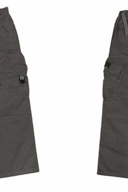 Y2K Grunge Crooked Pocket Cargo Pants - Retro 90s Fashion, Summer Y2K Outfits, Hip Hop Style