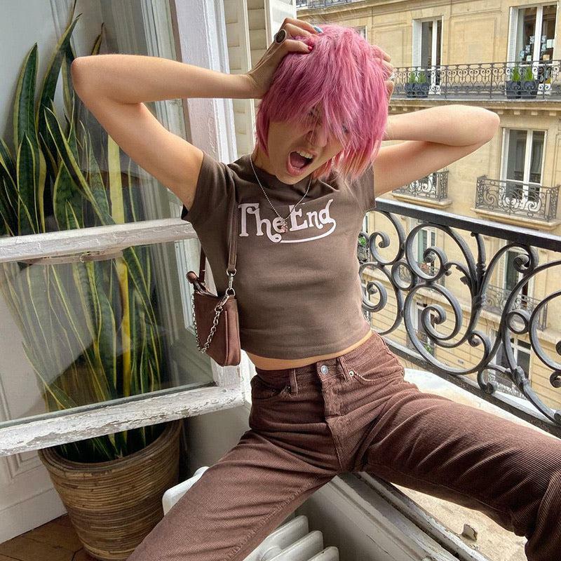 Y2K Grunge Crop Top - Retro 90s Fashion, Summer Y2K Outfits, Baby Tees, Y2K Club &