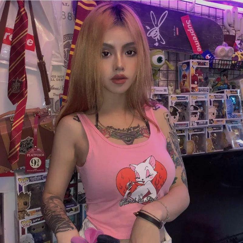 Y2K Grunge Crop Top - Retro 90s Fashion, Summer Y2K Outfits, Baby Tees, Y2K Club Style