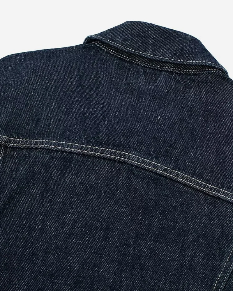 Y2K Grunge Cropped Denim Jacket - 90s Fashion, Retro Style, Y2K Summer Outfits, Y2K Club Fits