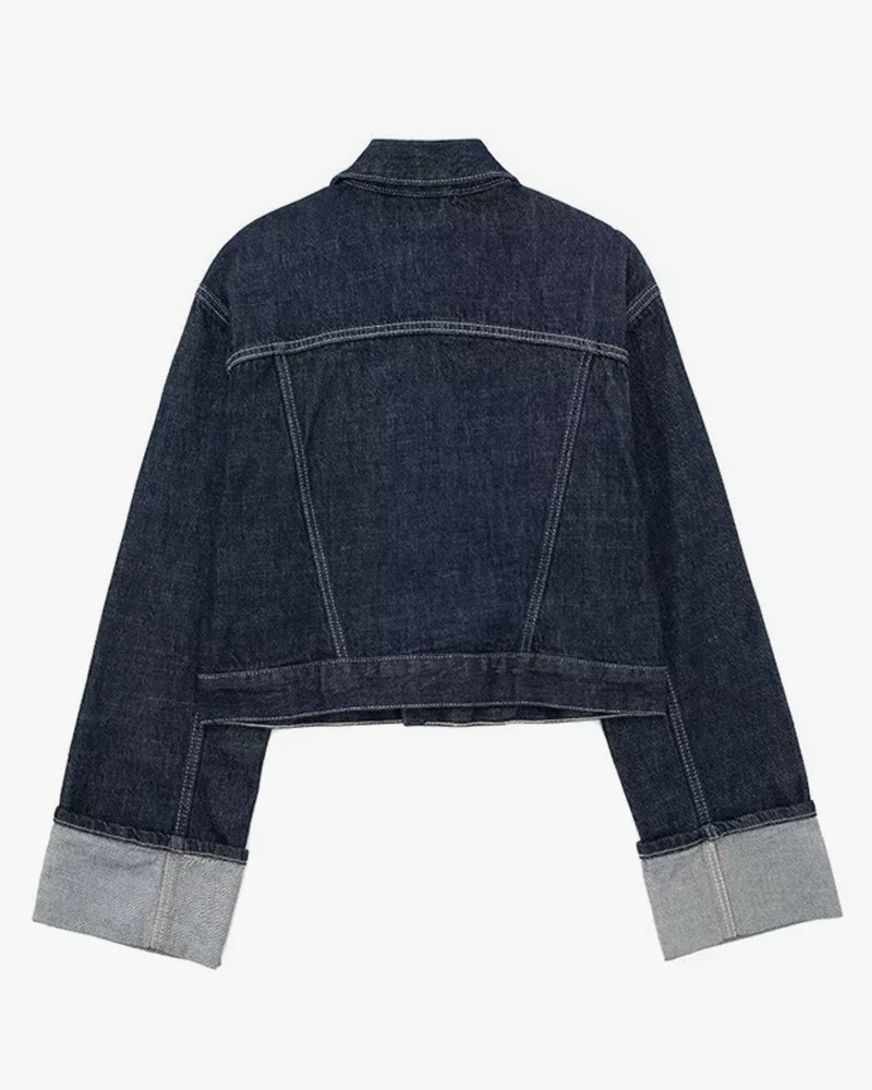 Y2K Grunge Cropped Denim Jacket - 90s Fashion, Retro Style, Y2K Summer Outfits, Y2K Club Fits