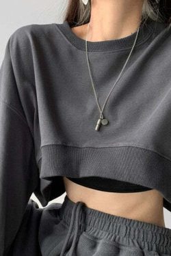 Y2K Grunge Cropped Pullover Sweatshirt - Retro 90s Fashion, Summer Y2K Outfits, Pastel Goth