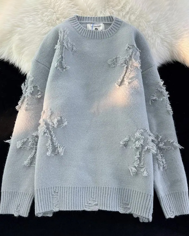 Y2K Grunge Cross Knit Sweater - Retro 90s Fashion, Summer Outfits, and Pastel Goth Style