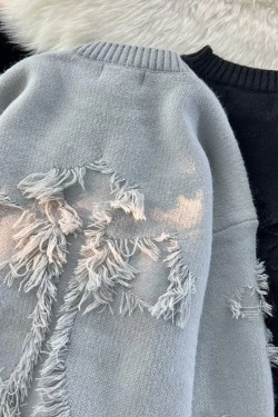 Y2K Grunge Cross Knit Sweater - Retro 90s Fashion, Summer Outfits, and Pastel Goth Style