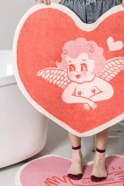 Y2K Grunge Cupid Rug - Retro 90s Lovecore Valentine Decor for Y2K Fashion and Outfits