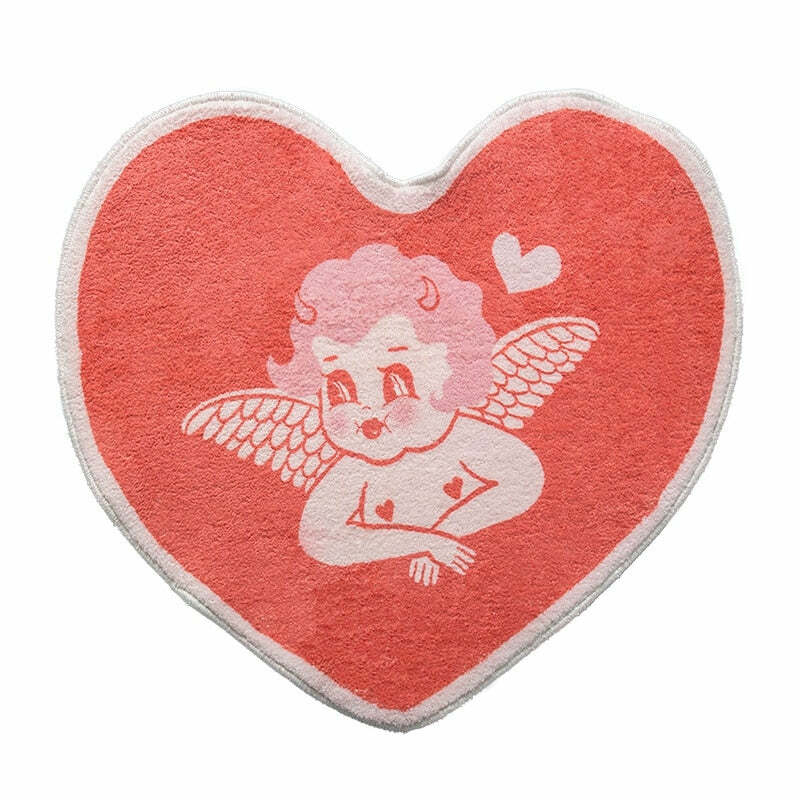 Y2K Grunge Cupid Rug - Retro 90s Lovecore Valentine Decor for Y2K Fashion and Outfits