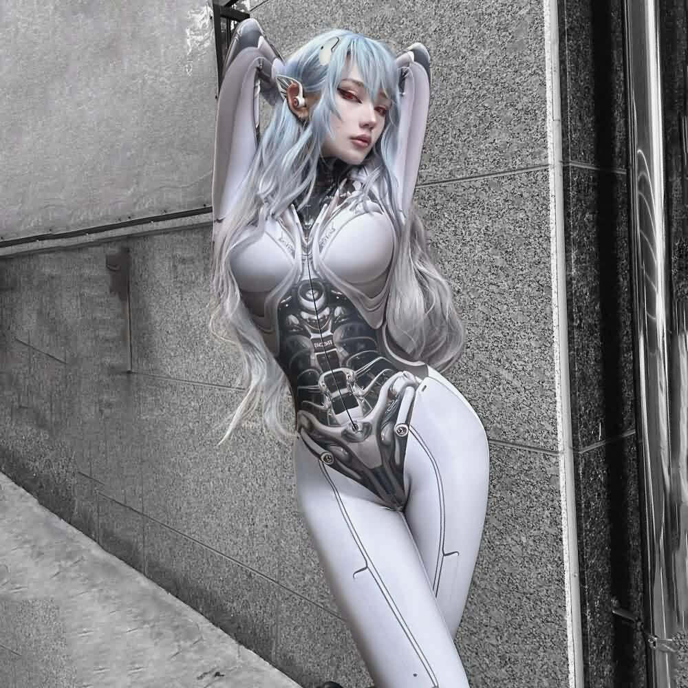 Y2K Grunge Cybergoth Skeleton Full Bodysuit - Retro 90s Fashion, Party & Club Outfit