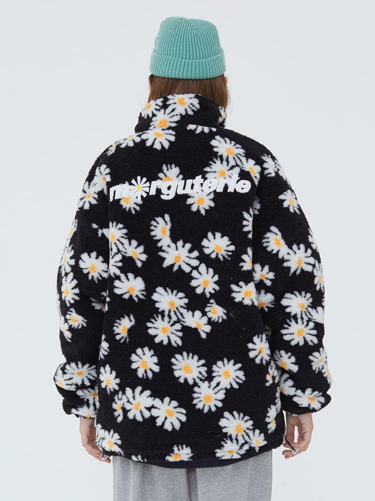 Y2K Grunge Daisy Fleece Jacket - Retro 90s Fashion, Summer Y2K Outfits, Pastel Goth Style