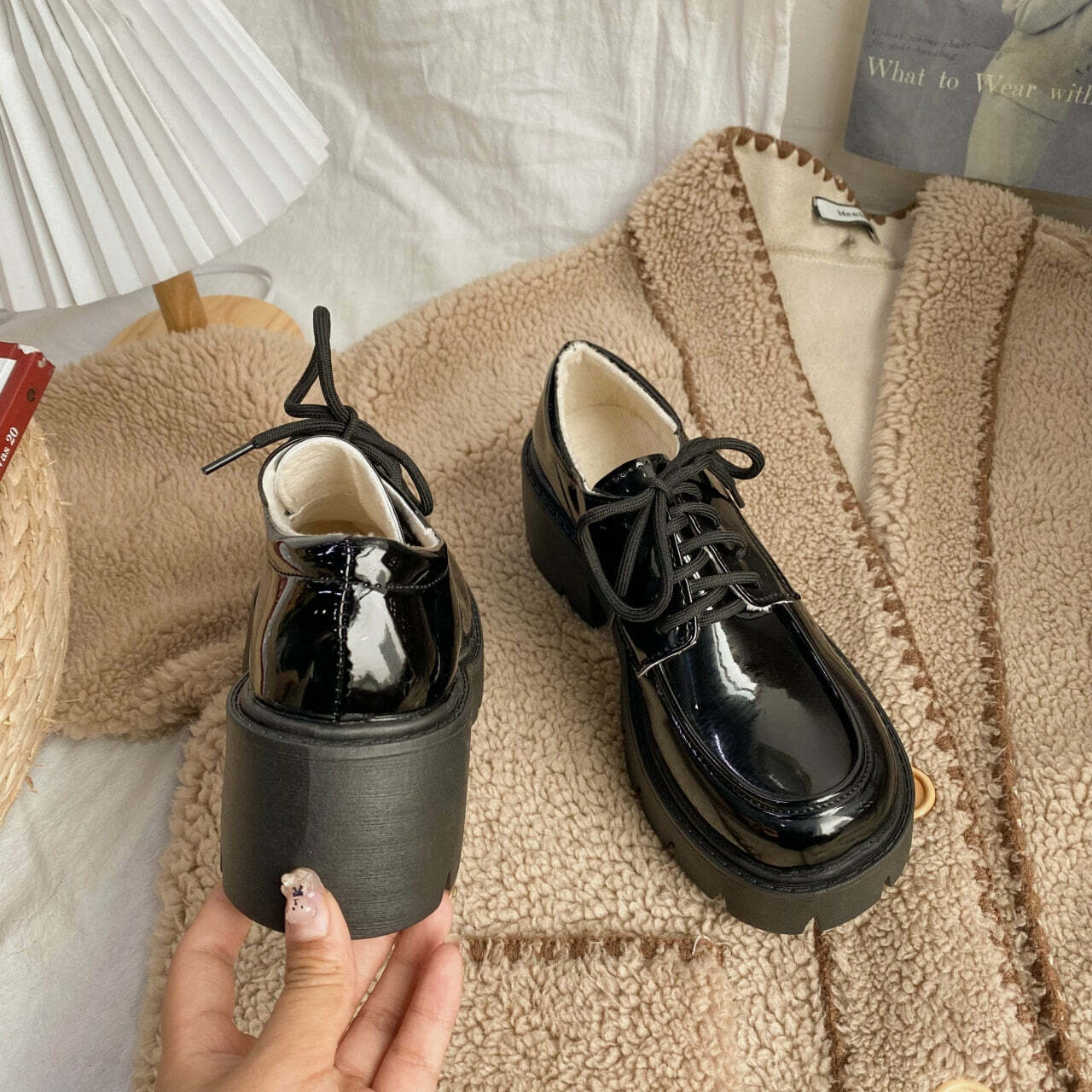 Y2K Grunge Dark Academia British School Uniform Shoes - Retro 90s Fashion for Women
