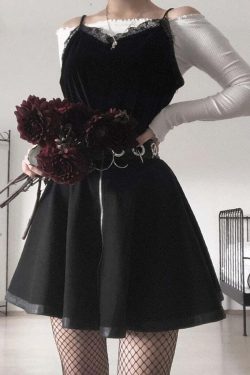Y2K Grunge Dark Goth Zipper Rings A-Line Skirt - Retro 90s Fashion, Y2K Summer Outfits