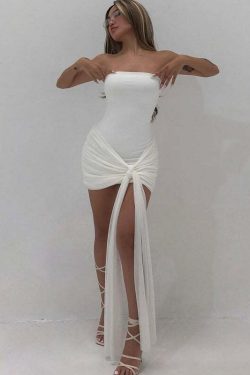 Y2K Grunge Darleth Ribbon Mini Dress - 90s Fashion, Retro Style, Summer Y2K Outfits