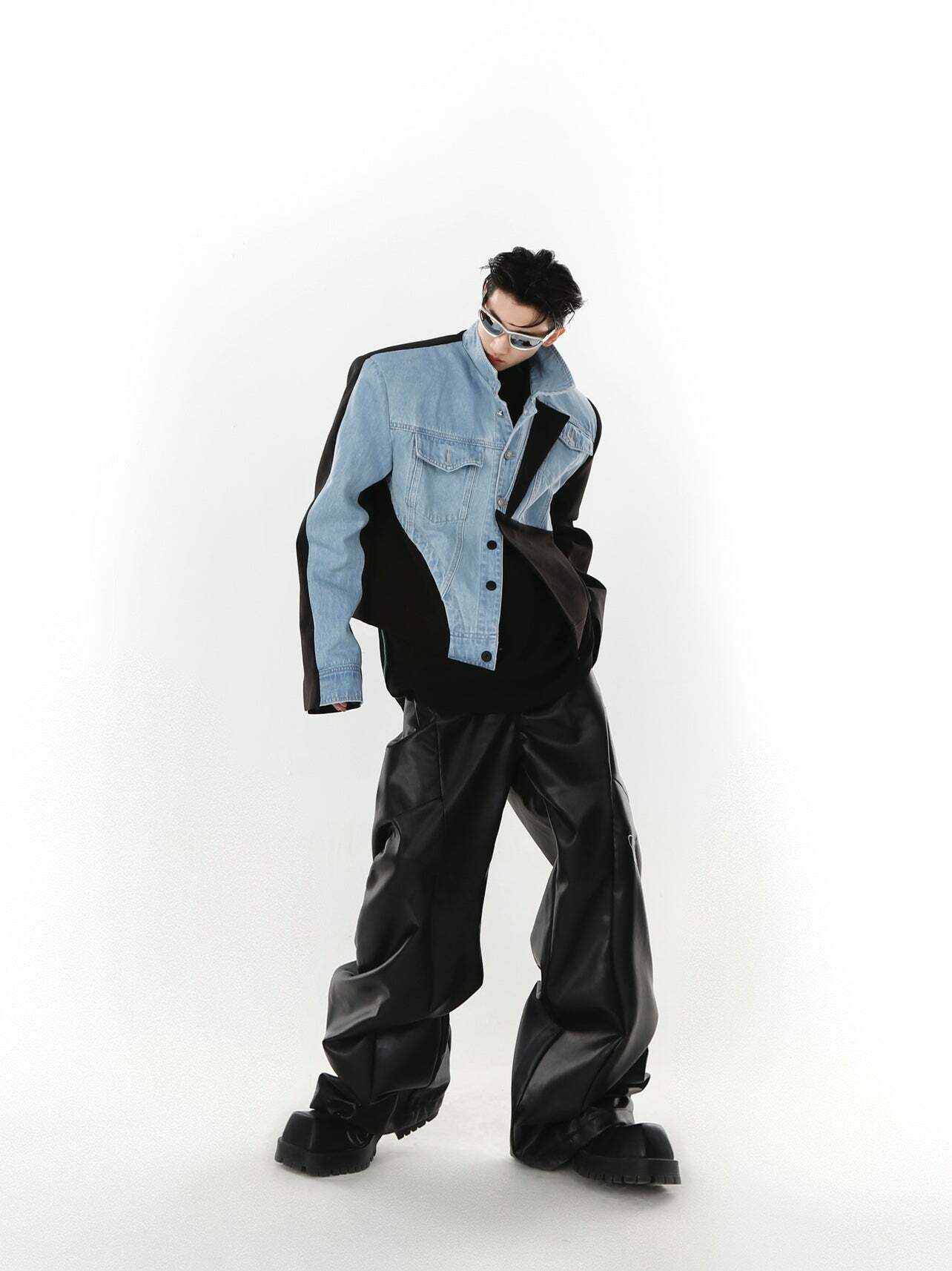 Y2K Grunge Deconstructed Denim Jacket - 90s Retro Style, Perfect for Y2K Summer Outfits