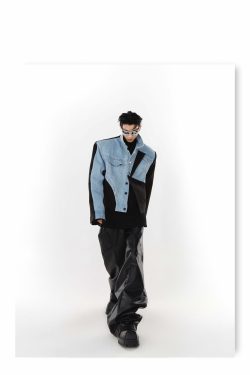 Y2K Grunge Deconstructed Denim Jacket - 90s Retro Style, Perfect for Y2K Summer Outfits