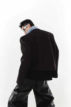 Y2K Grunge Deconstructed Denim Jacket - 90s Retro Style, Perfect for Y2K Summer Outfits