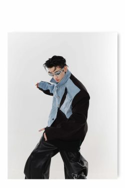 Y2K Grunge Deconstructed Denim Jacket - 90s Retro Style, Perfect for Y2K Summer Outfits