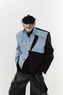Y2K Grunge Deconstructed Denim Jacket - Retro 90s Fashion, Summer Y2K Outfits, Gothic Y2K Style