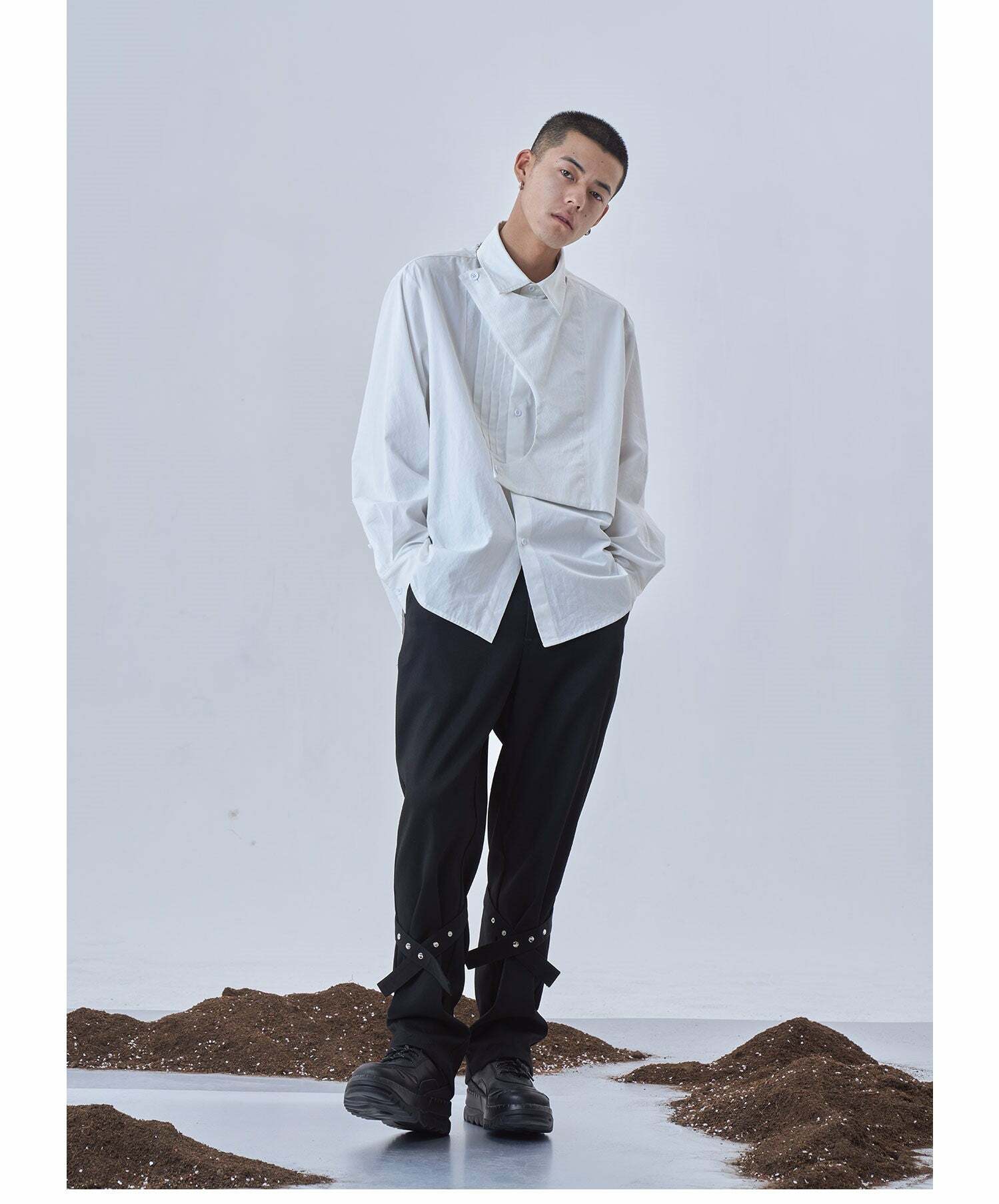 Y2K Grunge Deconstructed Long Sleeve Polo - Retro 90s Fashion, Summer Y2K Outfits, Pastel Goth