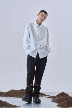 Y2K Grunge Deconstructed Long Sleeve Polo - Retro 90s Fashion, Summer Y2K Outfits