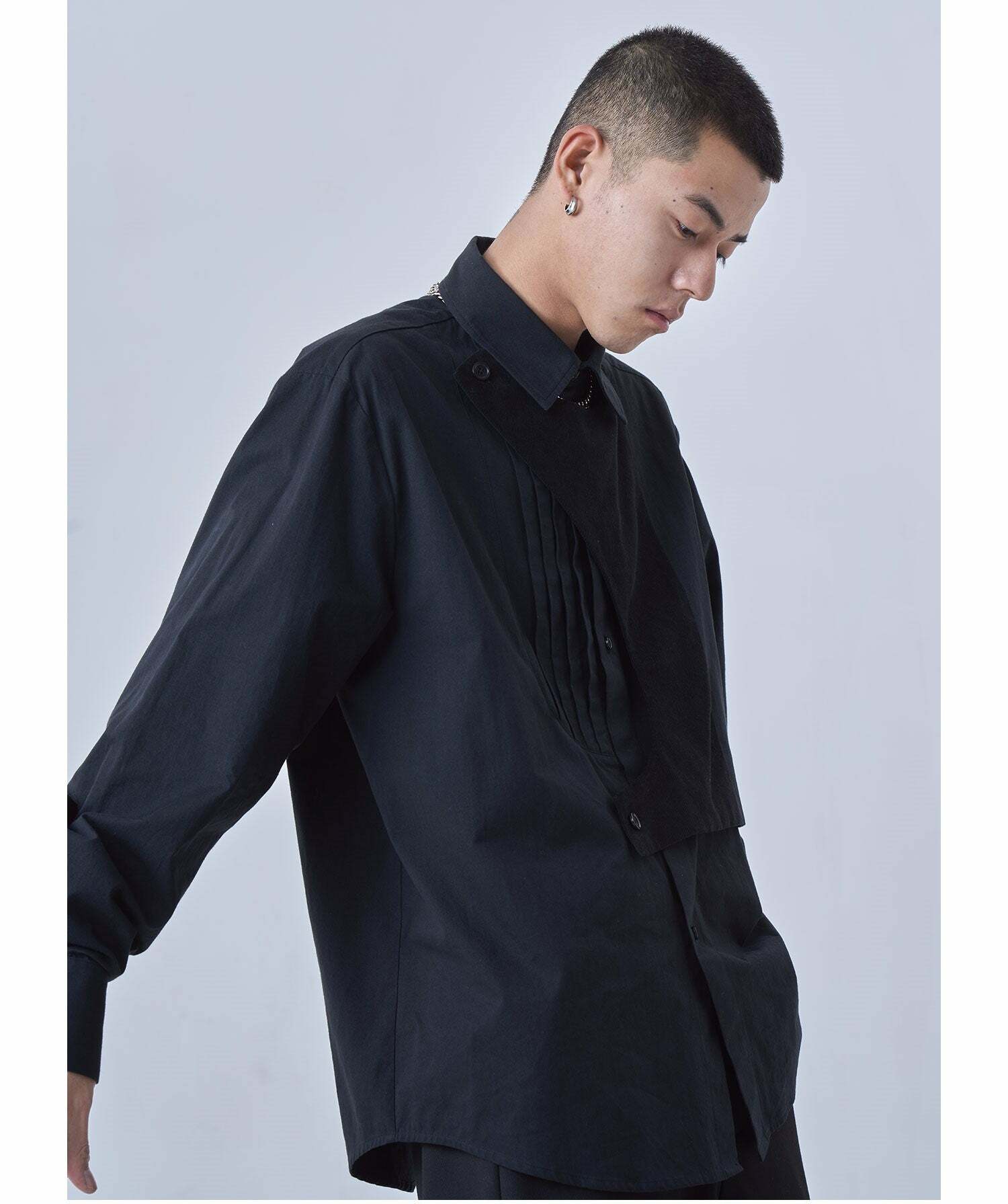 Y2K Grunge Deconstructed Long Sleeve Polo - Retro 90s Fashion, Summer Y2K Outfits