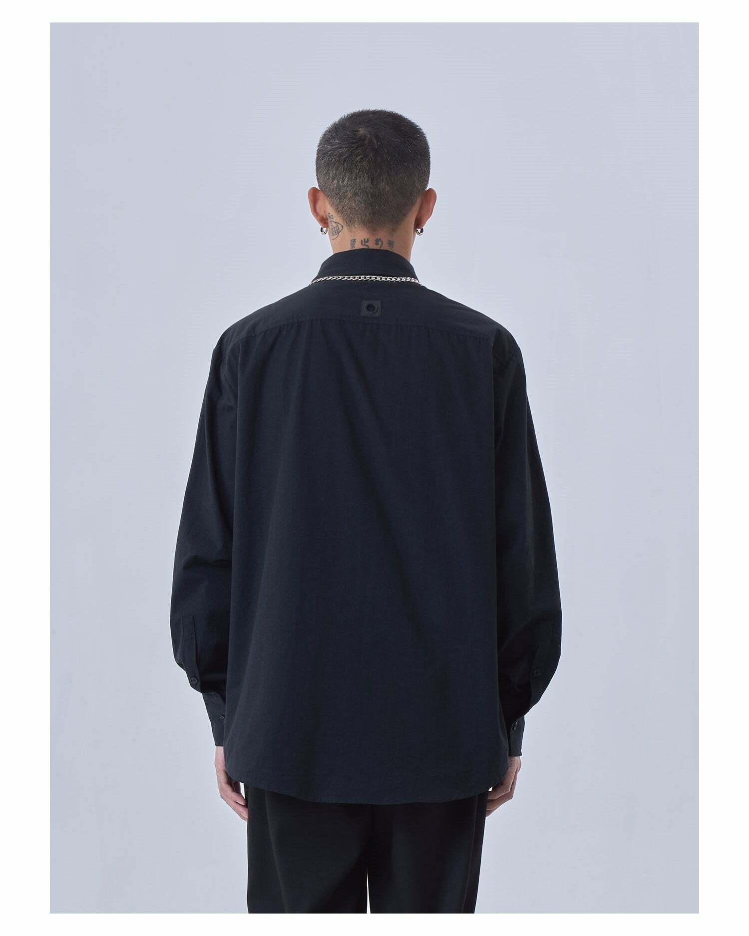 Y2K Grunge Deconstructed Long Sleeve Polo - Retro 90s Fashion, Summer Y2K Outfits