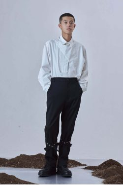 Y2K Grunge Deconstructed Long Sleeve Polo - Retro 90s Fashion, Summer Y2K Outfits