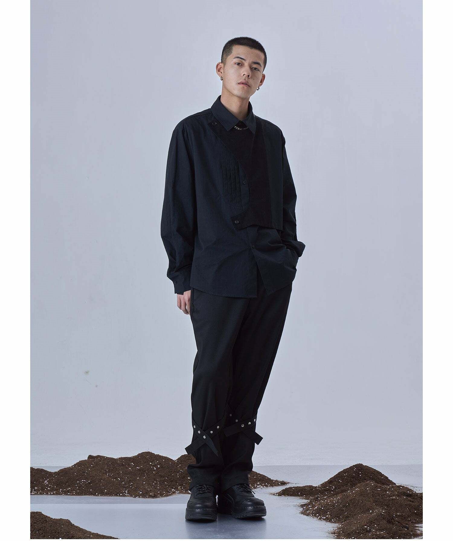 Y2K Grunge Deconstructed Long Sleeve Polo - Retro 90s Fashion, Summer Y2K Outfits