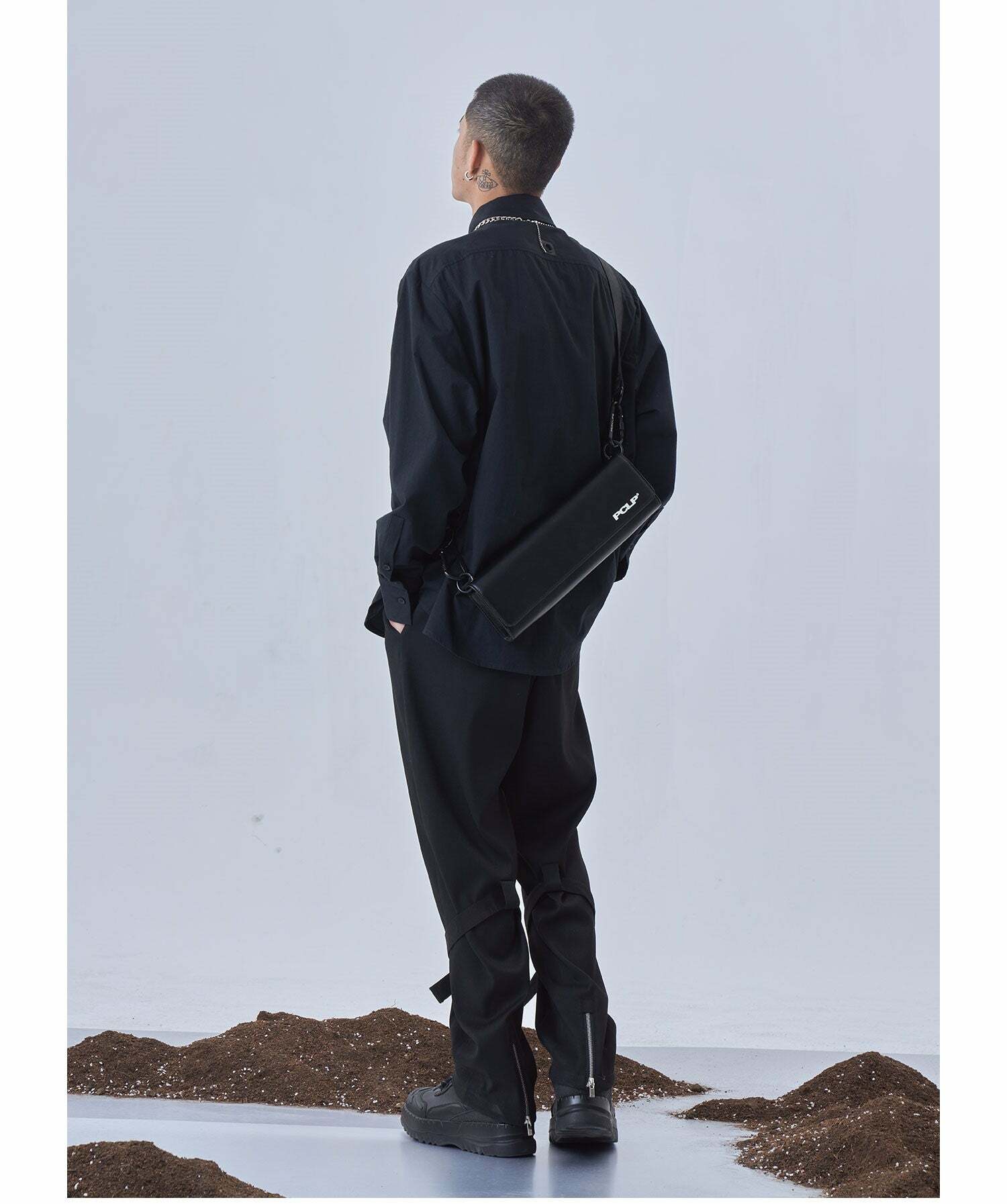 Y2K Grunge Deconstructed Long Sleeve Polo - Retro 90s Fashion, Summer Y2K Outfits