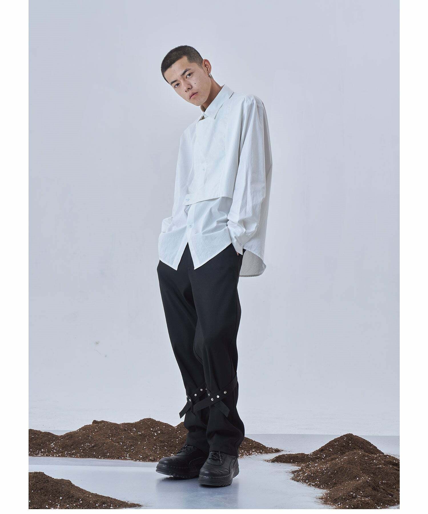 Y2K Grunge Deconstructed Long Sleeve Polo - Retro 90s Fashion, Summer Y2K Outfits