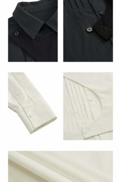 Y2K Grunge Deconstructed Long Sleeve Polo - Retro 90s Fashion, Summer Y2K Outfits