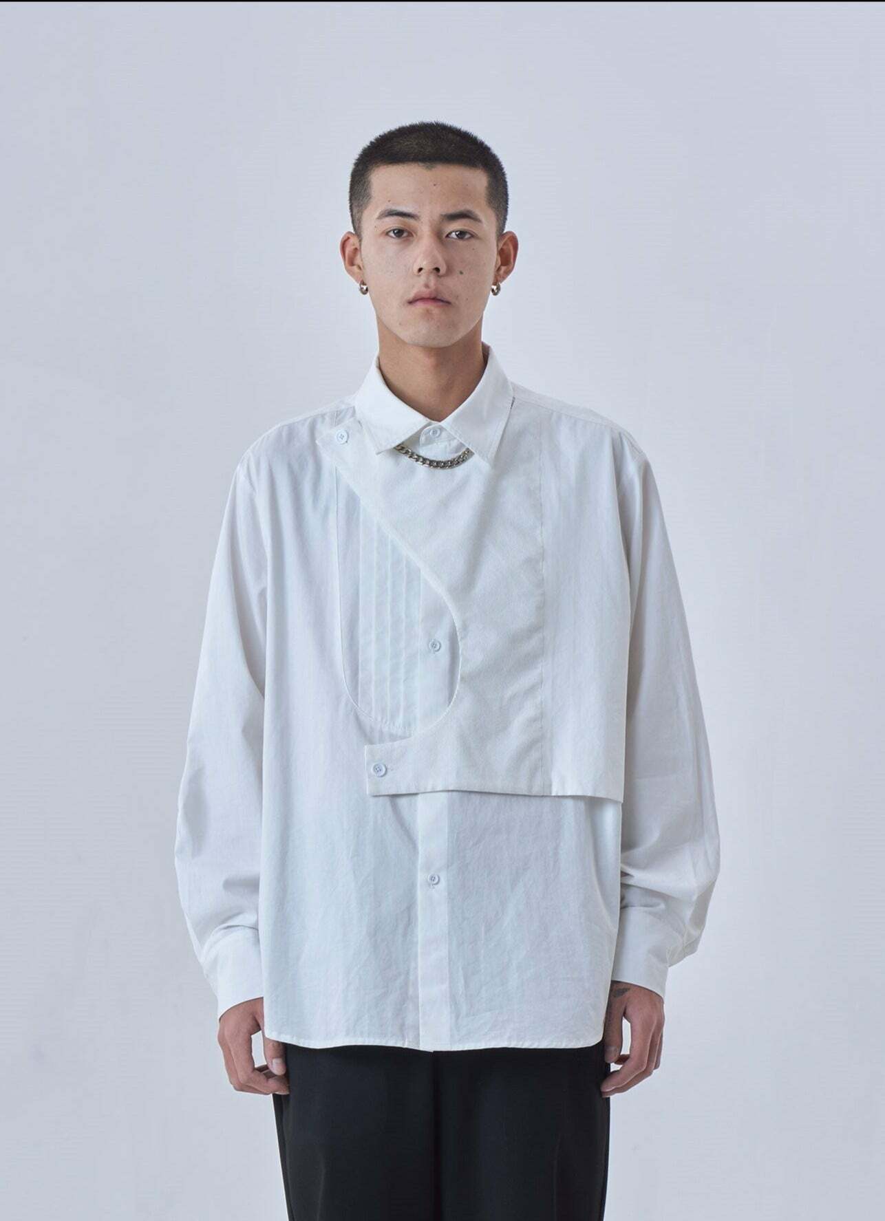 Y2K Grunge Deconstructed Long Sleeve Polo - Retro 90s Fashion, Summer Y2K Outfits