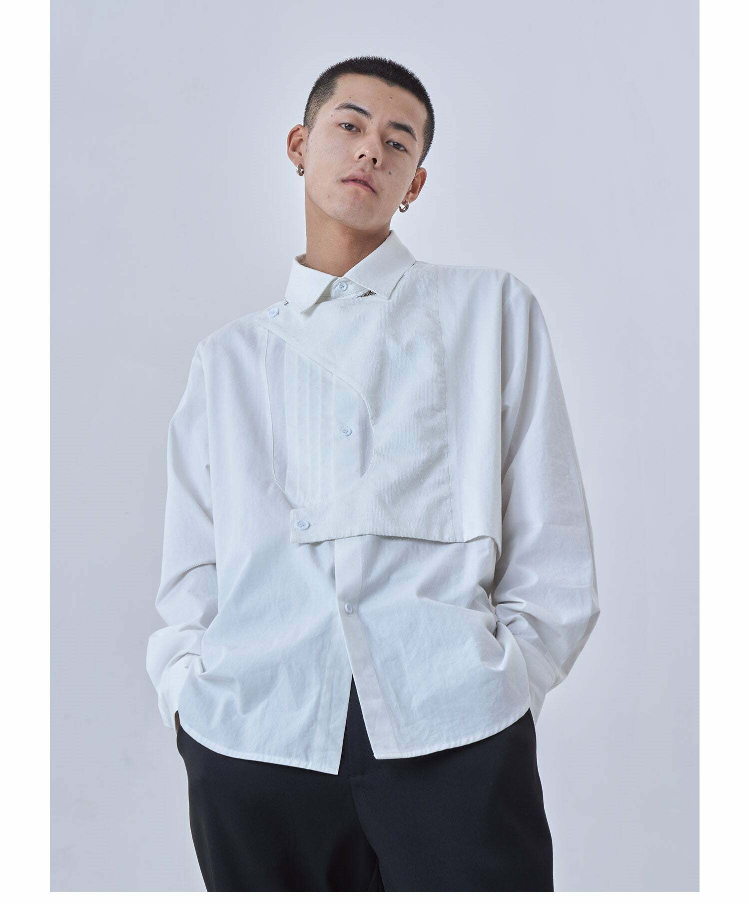 Y2K Grunge Deconstructed Long Sleeve Polo - Retro 90s Fashion, Summer Y2K Outfits