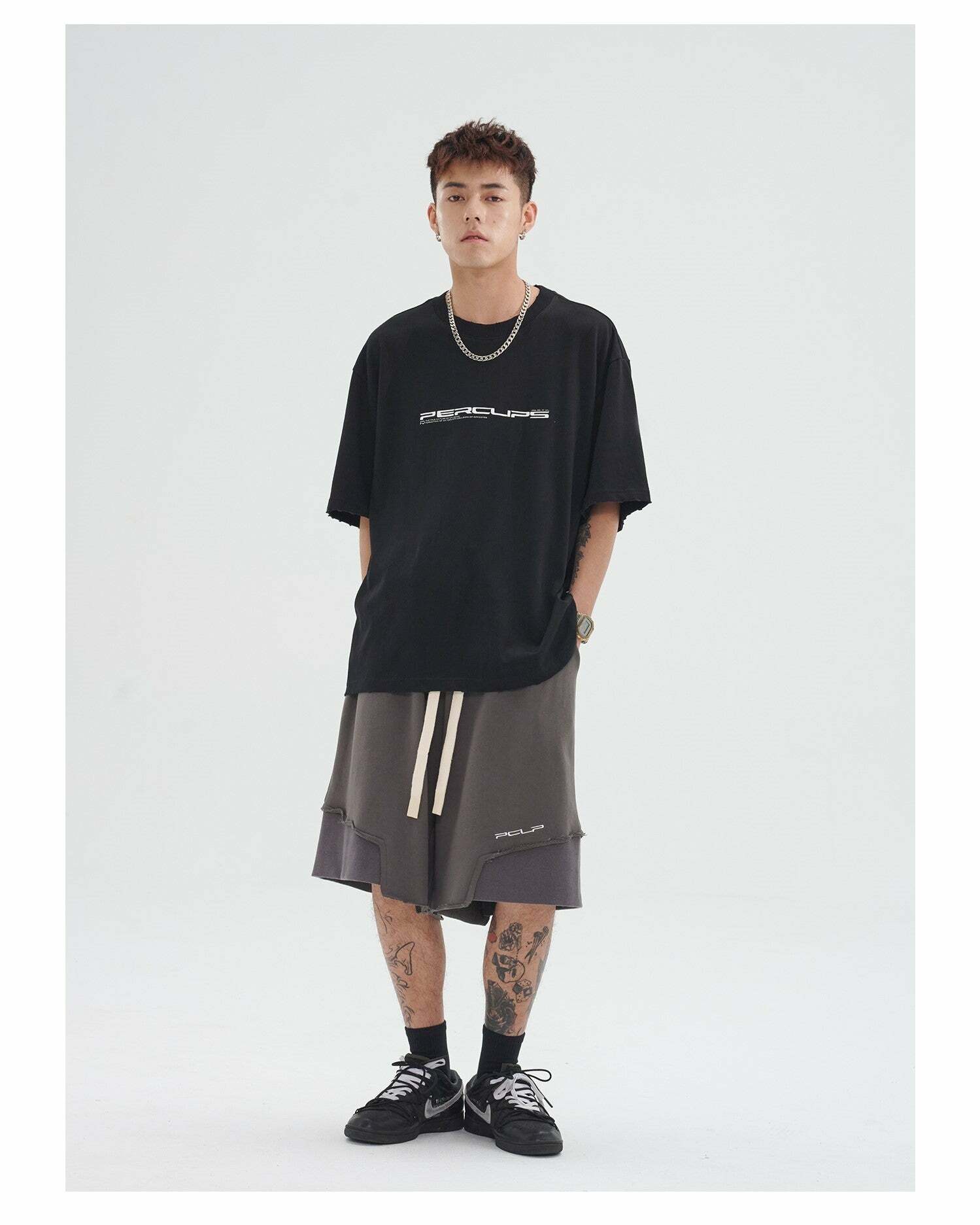 Y2K Grunge Deconstructed Raw Edge Shorts - Retro 90s Fashion, Summer Y2K Outfits