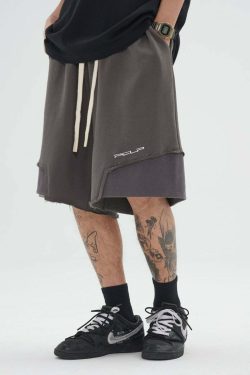 Y2K Grunge Deconstructed Raw Edge Shorts - Retro 90s Fashion, Summer Y2K Outfits
