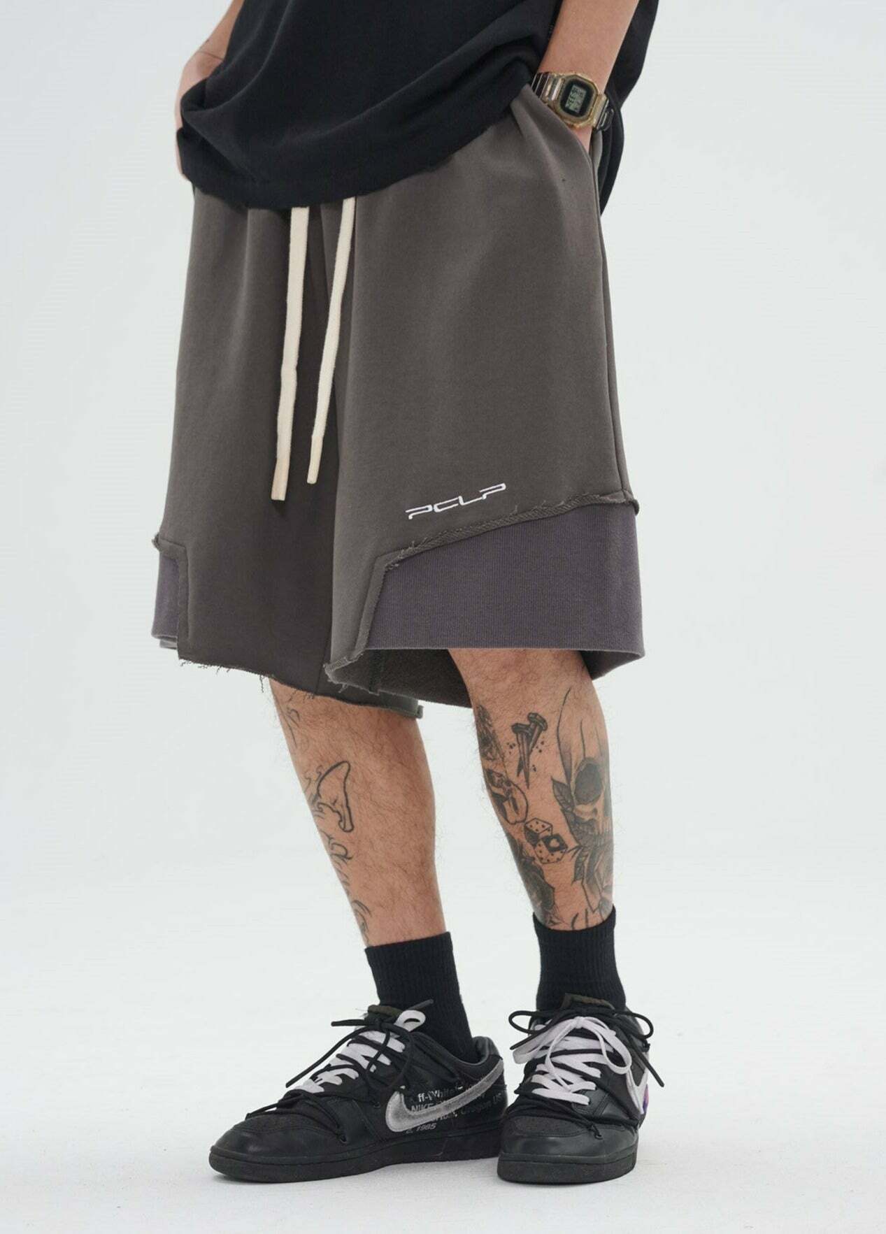 Y2K Grunge Deconstructed Raw Edge Shorts - Retro 90s Fashion, Summer Y2K Outfits
