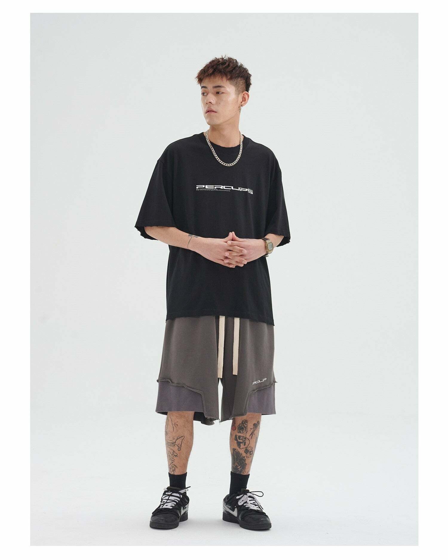 Y2K Grunge Deconstructed Raw Edge Shorts - Retro 90s Fashion, Summer Y2K Outfits