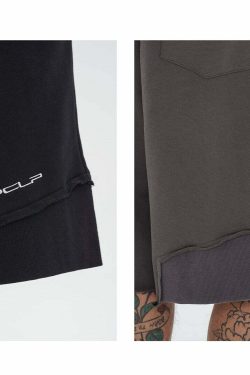 Y2K Grunge Deconstructed Raw Edge Shorts - Retro 90s Fashion, Summer Y2K Outfits