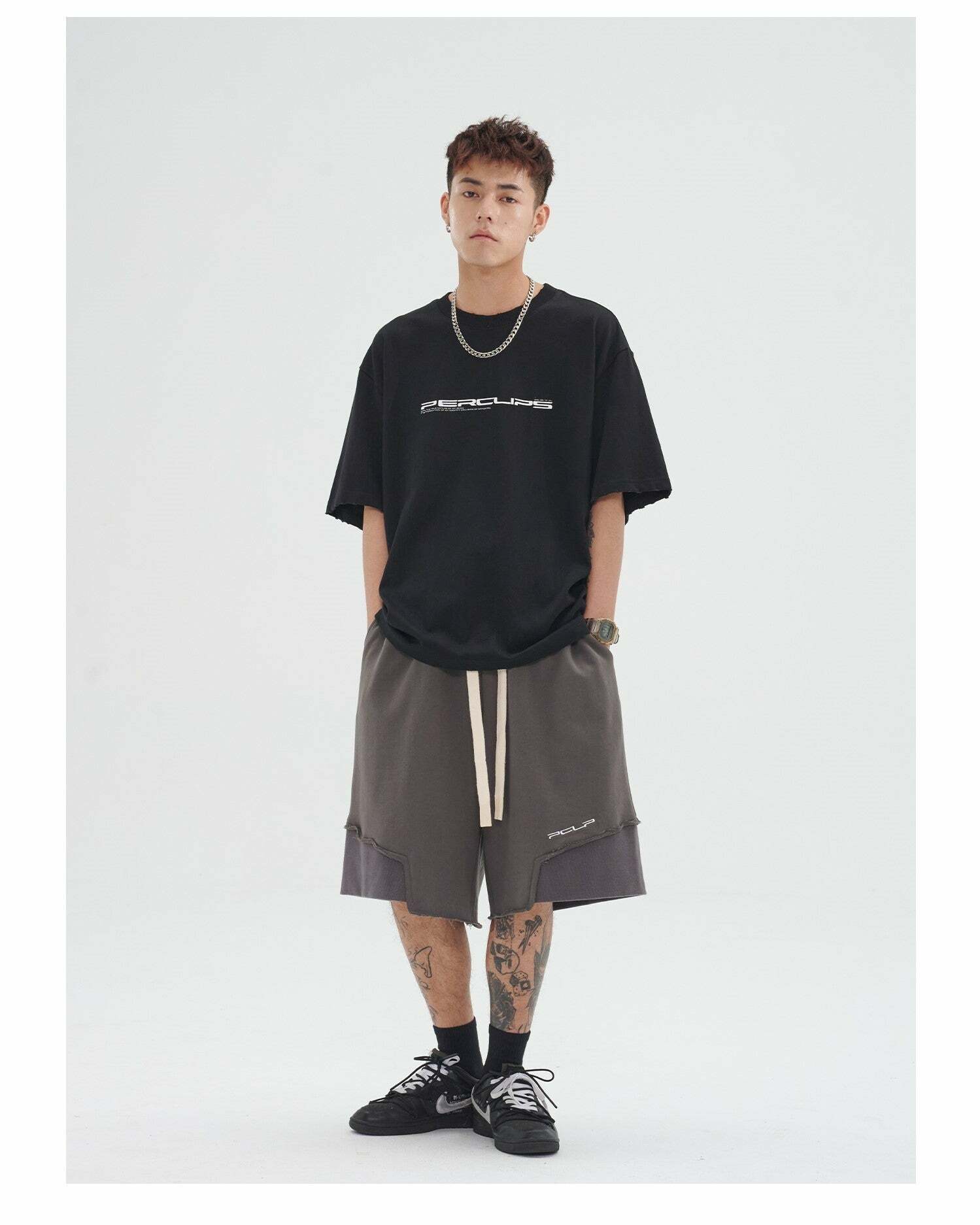 Y2K Grunge Deconstructed Raw Edge Shorts - Retro 90s Fashion, Summer Y2K Outfits