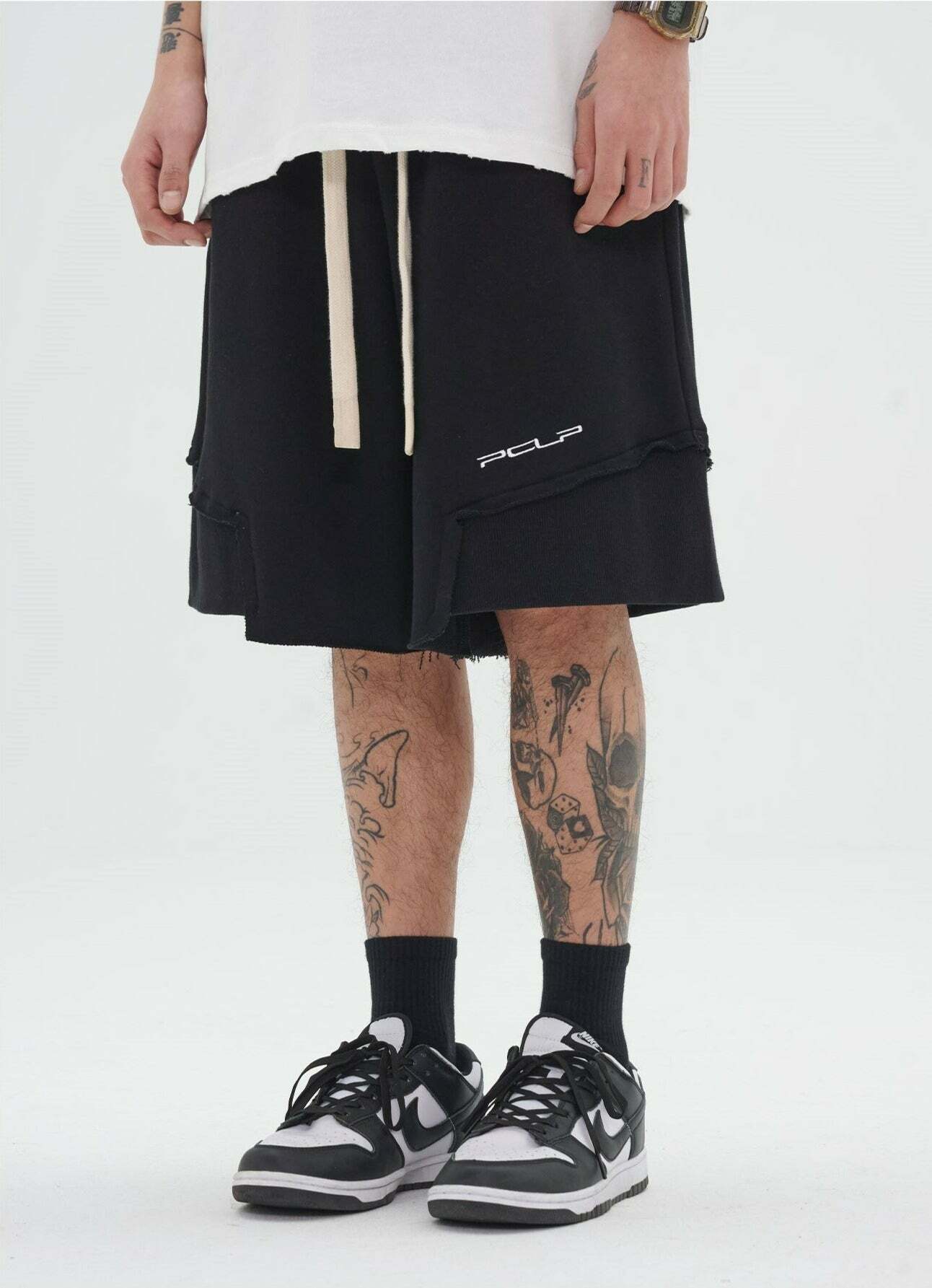 Y2K Grunge Deconstructed Raw Edge Shorts - Retro 90s Fashion, Summer Y2K Outfits