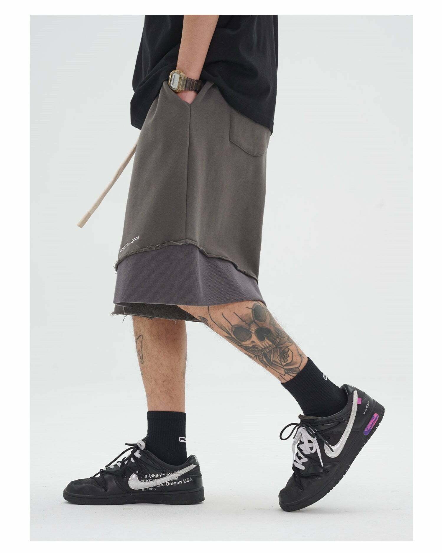 Y2K Grunge Deconstructed Raw Edge Shorts - Retro 90s Fashion, Summer Y2K Outfits