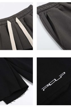 Y2K Grunge Deconstructed Raw Edge Shorts - Retro 90s Fashion, Summer Y2K Outfits