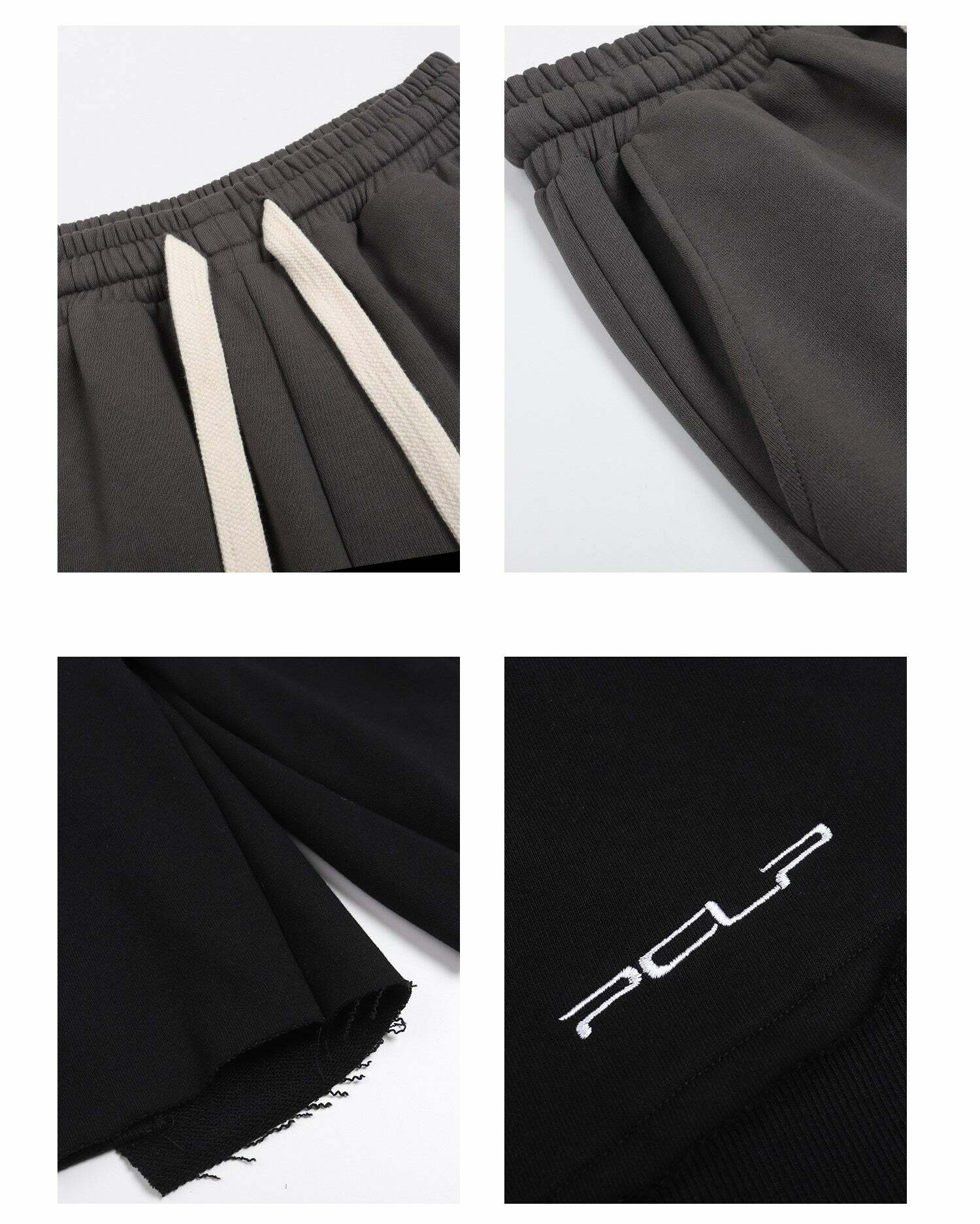 Y2K Grunge Deconstructed Raw Edge Shorts - Retro 90s Fashion, Summer Y2K Outfits