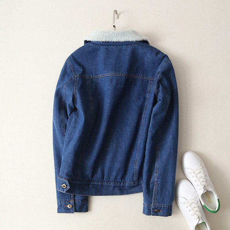 Y2K Grunge Denim Jacket with Wool Collar - 90s Retro Style, Perfect for Y2K Summer Outfits