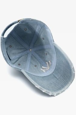 Y2K Grunge Denim NY Hat - Perfect for 90s Outfits, Y2K Summer, and Retro Fashion Styles