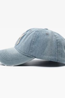 Y2K Grunge Denim NY Hat - Perfect for 90s Outfits, Y2K Summer, and Retro Fashion Styles