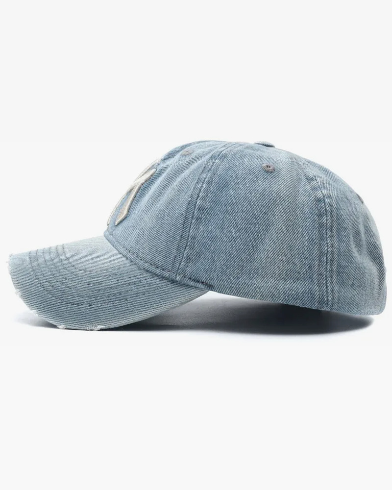 Y2K Grunge Denim NY Hat - Perfect for 90s Outfits, Y2K Summer, and Retro Fashion Styles