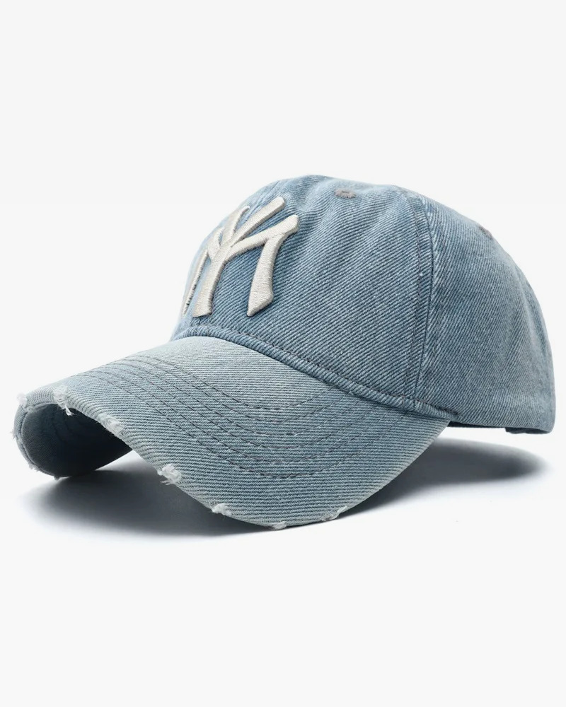 Y2K Grunge Denim NY Hat - Perfect for 90s Outfits, Y2K Summer, and Retro Fashion Styles