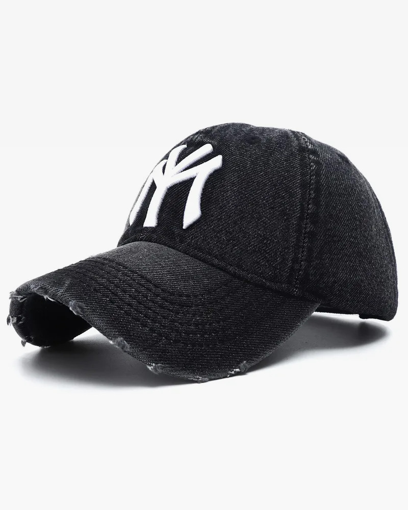Y2K Grunge Denim NY Hat - Perfect for 90s Outfits, Y2K Summer, and Retro Fashion Styles